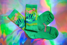 Load image into Gallery viewer, *SECONDS* &quot;La Sock&quot; Moon Dust Collab— Green — Chill— 6&quot;
