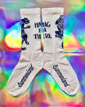 Load image into Gallery viewer, Rad Rio 🖤 &quot;Hang in There&quot; Sock - Crème Fraîche/ Navy - 7&quot;
