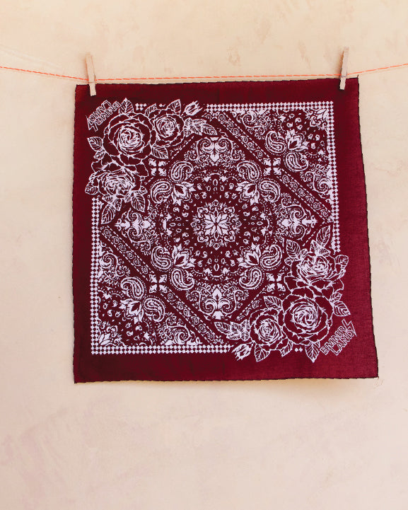 Rose Bandana - Solid - Burgundy