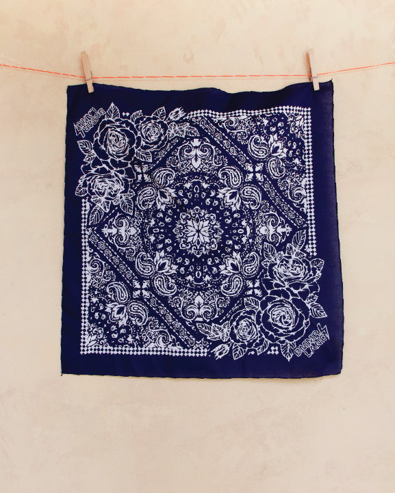 Rose Bandana - Solid - Navy
