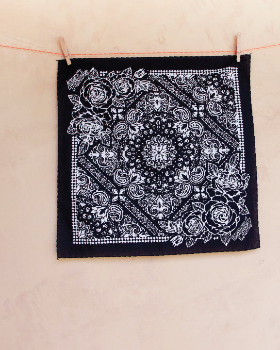 Rose Bandana - Solid - Black